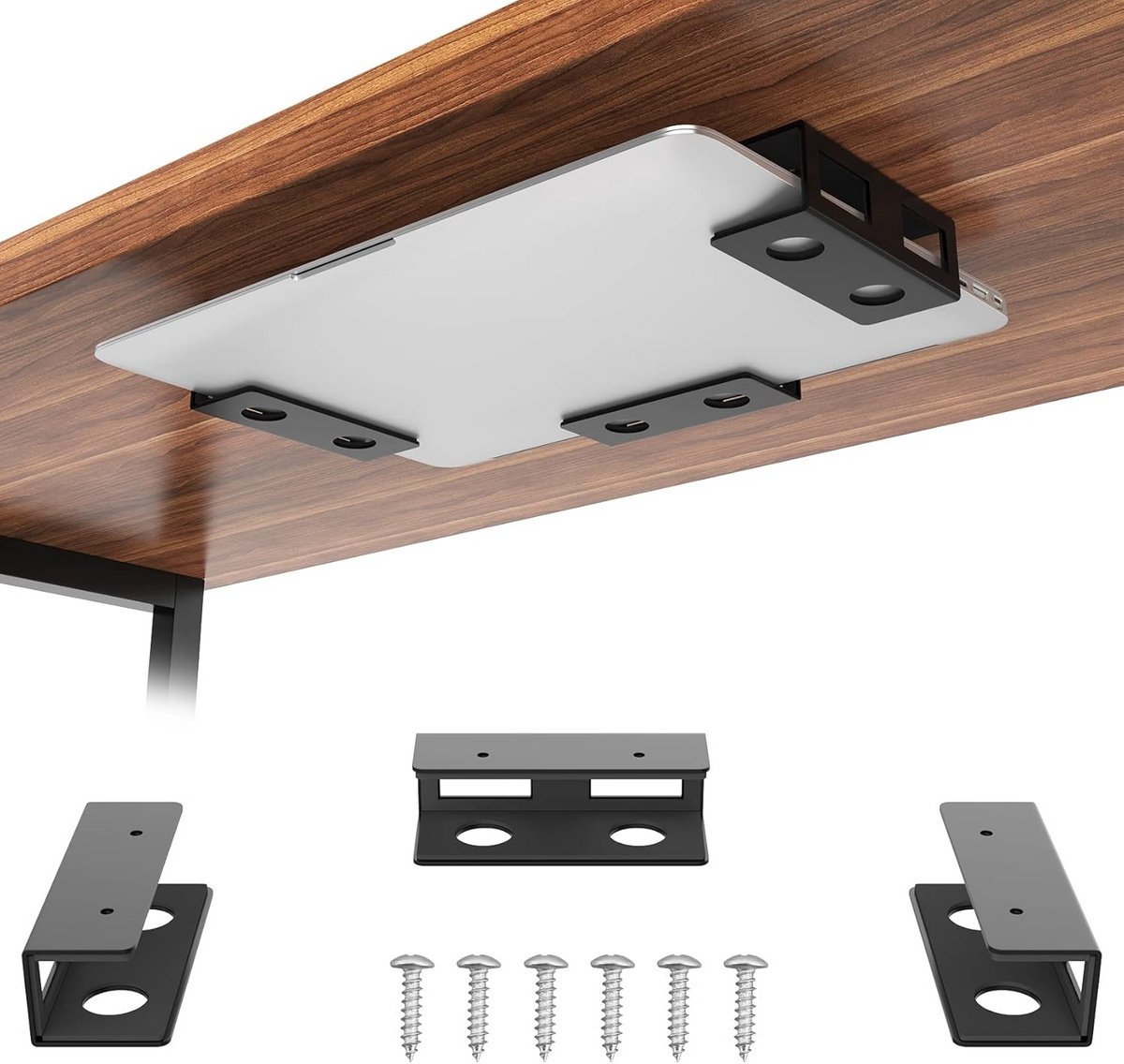 Verstelbare Metalen Laptop Houder voor Onder Bureau Montage