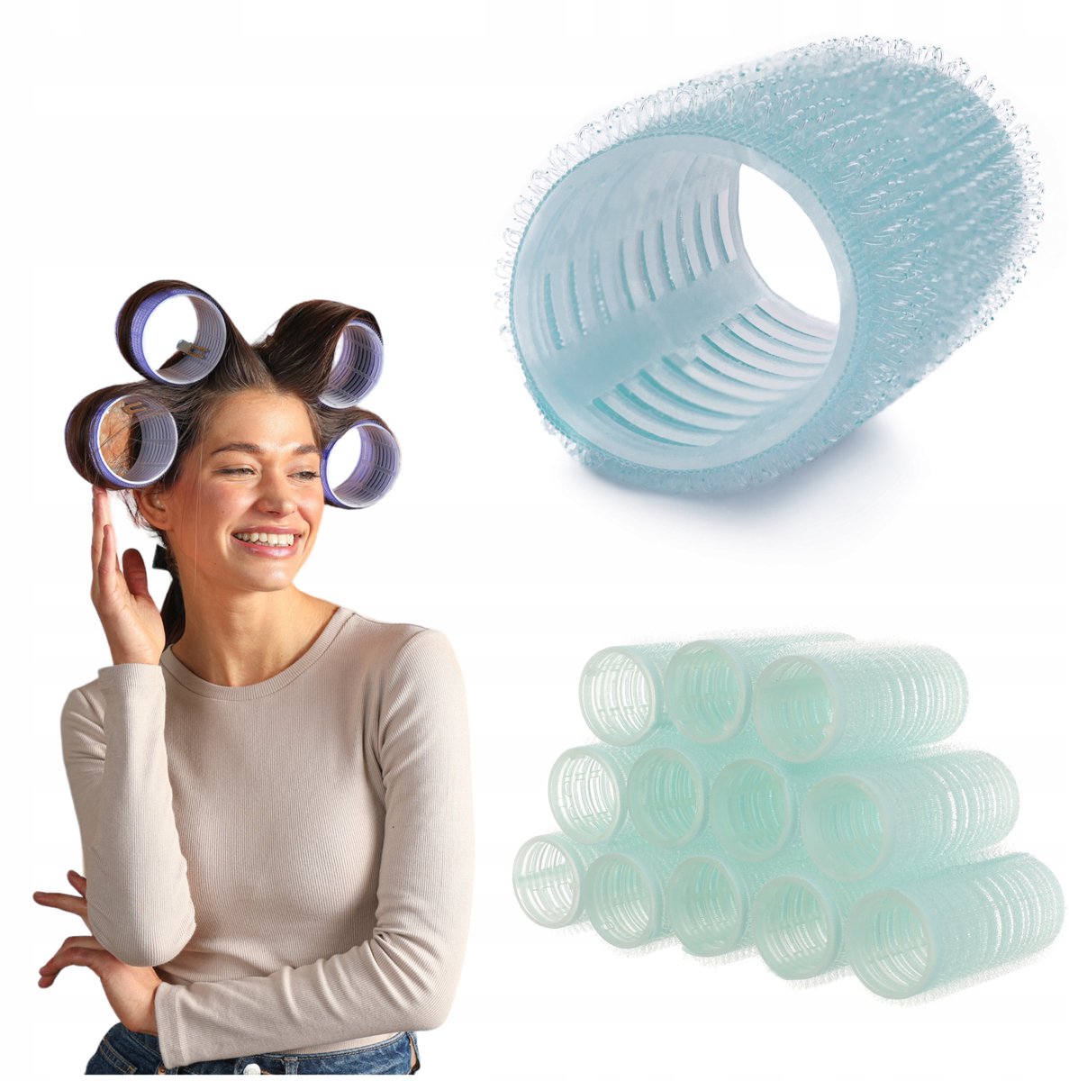 Poniks Haarklemmen Ronde 28mm - 12 Stuks - Zelfklevend, Kruidbaar, Ideaal voor Haarstyling