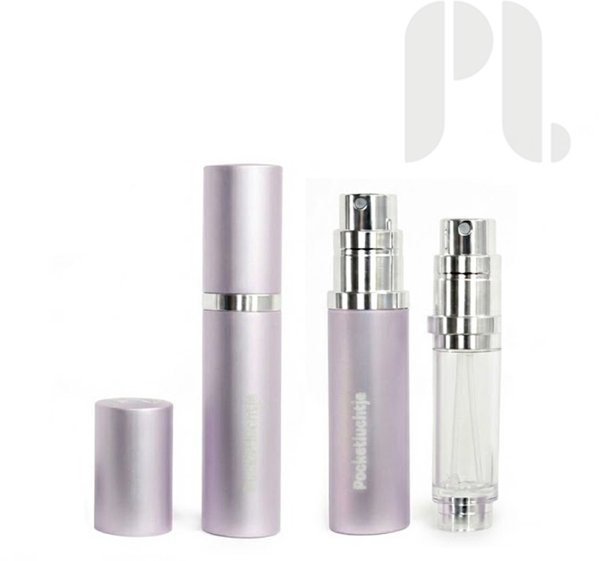 Pocketluchtje® – Luxe Parfum Verstuiver – Navulbaar & Lekvrij – Reisflesje voor onderweg – Stijlvol – Compact – Lila – 5 ml