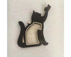 OIMG Opbergdoos voor kat - Opbergdoos - herdenken - Vorm van een huisdier - Cadeau als aandenken aan een kat - Aandenken aan dierenhaar - voor ideaal cadeau voor dierenliefhebbers, familie en vrienden, voor het bewaren van haar/tanden - zwart
