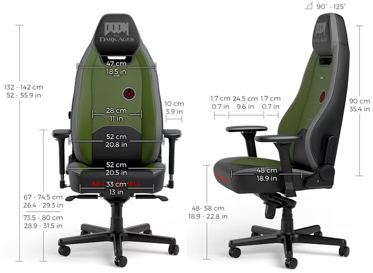Noblechairs Legend gamestoel DOOM The Dark ages edition – foto 5