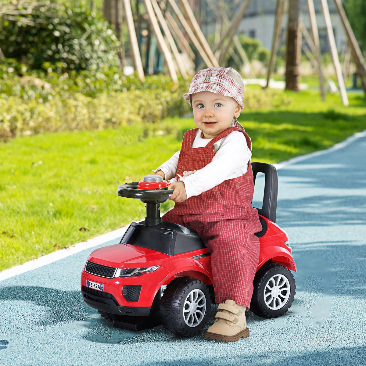 HOMCOM Kinderschuifauto - Kunststof - 62x28x41,5cm - Rood