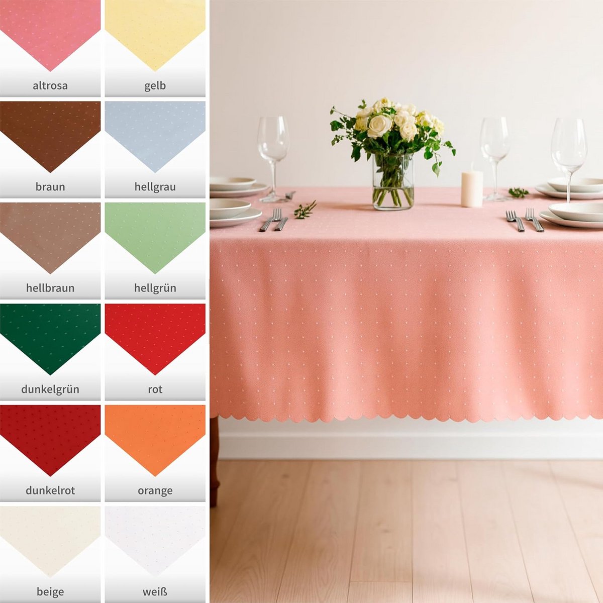 Rood Tafelkleed 150x250 cm voor Keuken en Eettafel - Wasbaar Landhuis Stijl