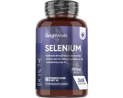 WeightWorld Selenium tabletten - 200 mcg - 365 vegan tabletten voor 1 jaar voorraad - Ondersteunt de schildklier en het immuunsysteem