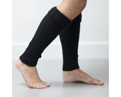 Bonnie Doon Beenwarmers Zwart Unisex Onze Size - Dames en Heren - Sleever - Legwarmer - Grof Gebreid - Wol - 1 paar - Warm - Comfortabel - Black - Nero - Mode Accessoire - BE021766.101