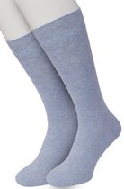 Bonnie Doon Chaussettes Basic Blauw Clair Taille 40/46 - 2 paires - Chaussettes Basis Coton - Coutures Lisses - Col Large - Excellent Confort - Ajustement Parfait - Pack de 2 - Multipack - Uni - Bleu Clair - Mixte - Blue Clair Chiné - OL6324012 .52