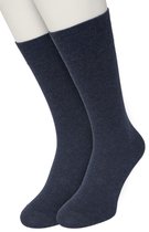 Bonnie Doon Chaussettes Basic Blauw Foncé Taille 40/46 - 2 paires - Chaussettes Basis Coton - Coutures Lisses - Col Large - Excellent Confort - Ajustement Parfait - Pack de 2 - Multipack - Uni - Mixte - Dark Blue Foncé Chiné - OL6324012.16