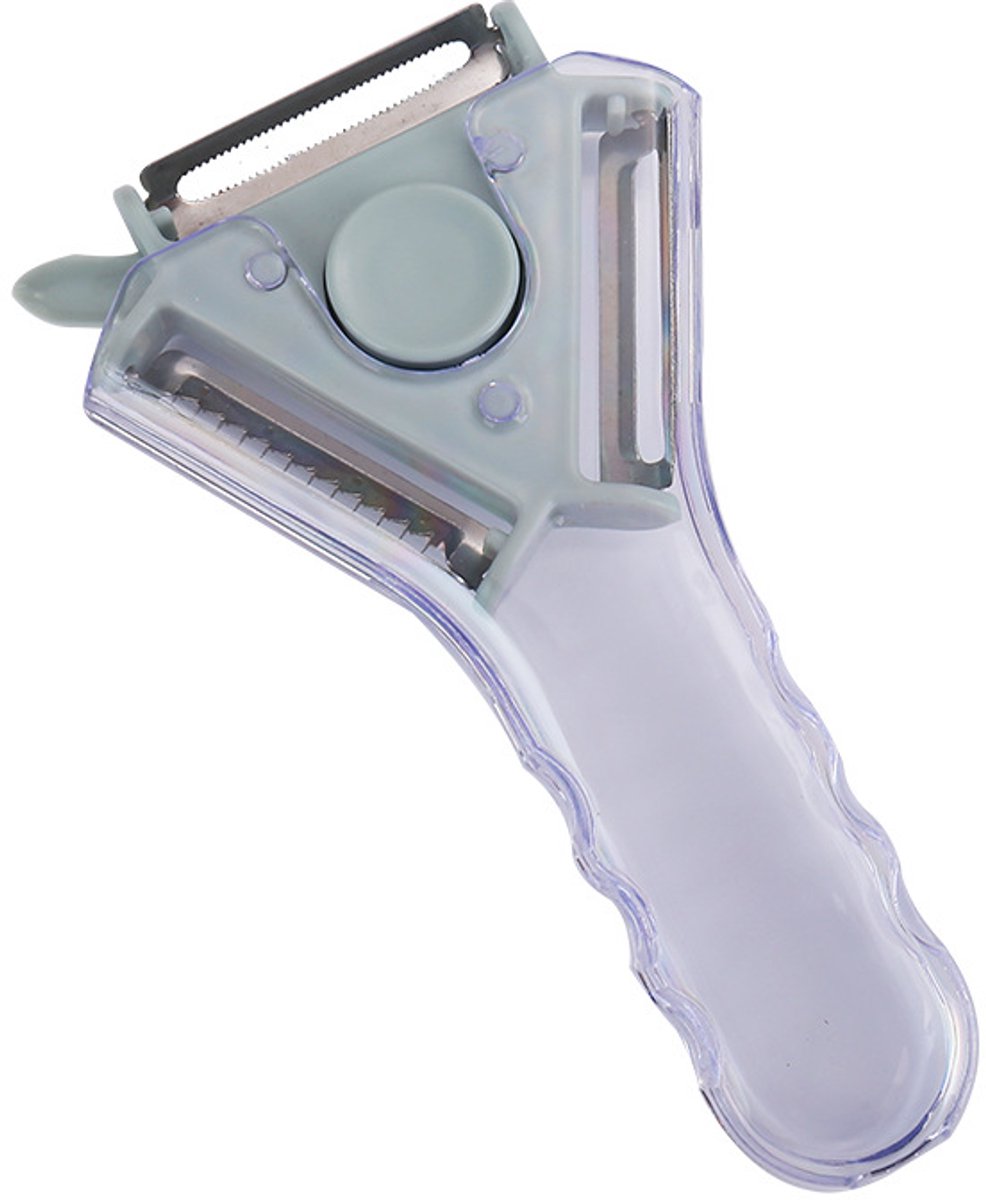 Dunschiller - 3-in-1 dunschiller - Ergonomisch - Kan gebruikt worden om te schillen, raspen en schaven - Blauw