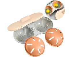 Gepocheerd Ei - Ei pocheerder - met Zeef Mand Stroperijen - Egg poacher - Magnetron Eierkoker - Pocheren - Eipocheerpan - Vaatwasserbestendig