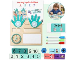 Anoush® - Nieuw - 2 in 1 Rekenbord - Educatief speelgoed - Houten speelgoed - Rekenen - Klokkijken - Getallen en cijfers leren - Schrijven - Sensorisch speelgoed - Peuter speelgoed - Jongens - Meisjes - Kind - 3 jaar - 4 jaar - 5 jaar - 6 jaar