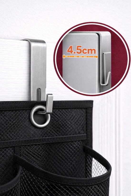 mumisuto Organizer voor boven de deur, schoenenrek, hangende zwarte schoenenorganizer voor slaapzaal, hangend schoenenrek, ruimtebesparing ( zwart, 2 stuks
