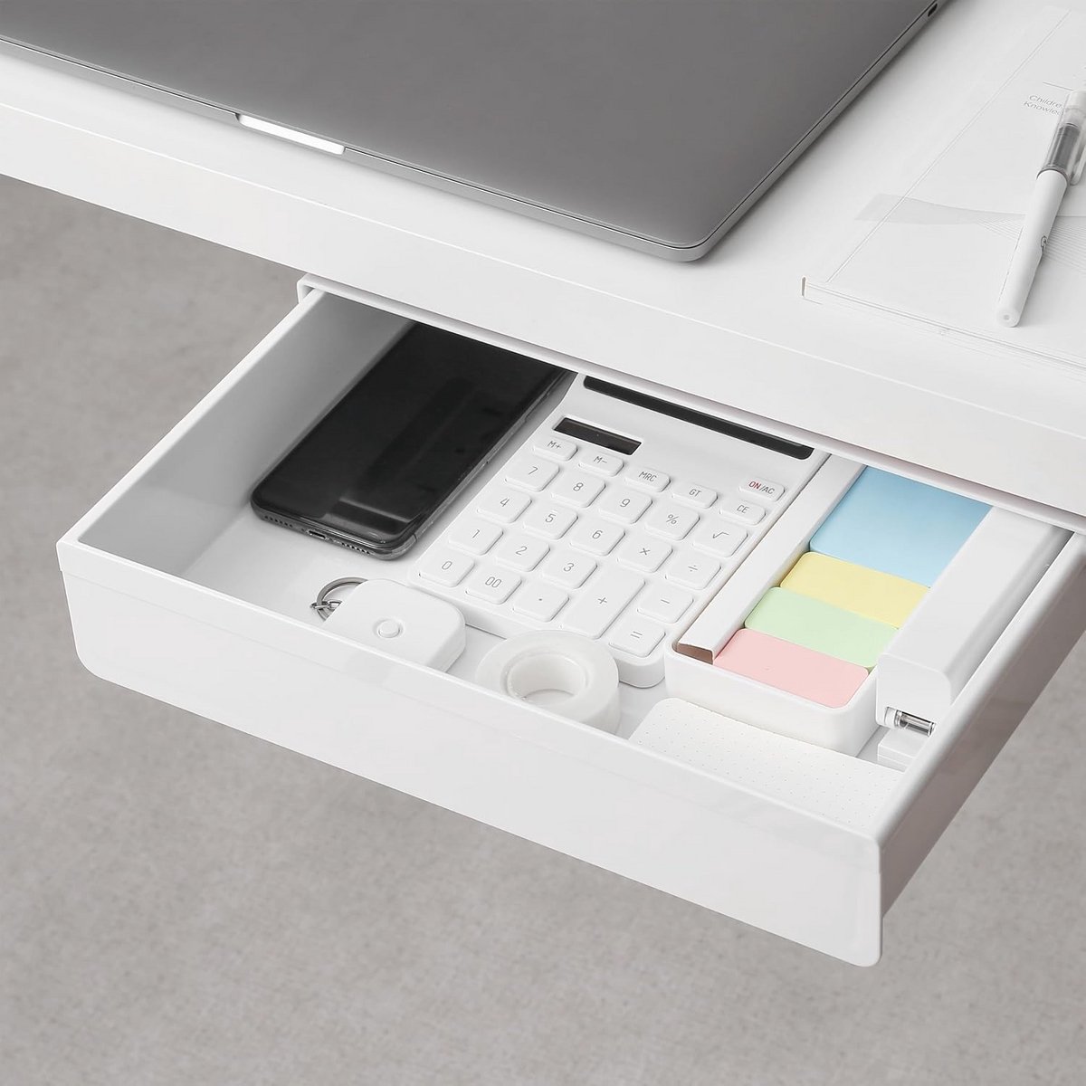 Uitschuifbare Opberglade voor Onder Bureau - Verborgen Tafelorganizer voor Kantoor