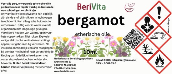 Bergamot Olie 10ml - Pure Etherische Bergamotolie van Bergamotschillen