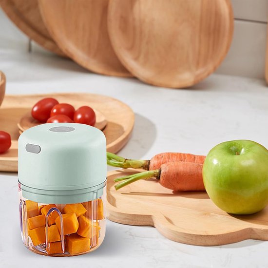 Mini Hakmolen Elektrisch - 250ML - Groentesnijder - Babyvoeding blender - Foodprocessor - USB Oplaadbaar - Blender - Keukenmachine - Portable Chopper — afbeelding 5