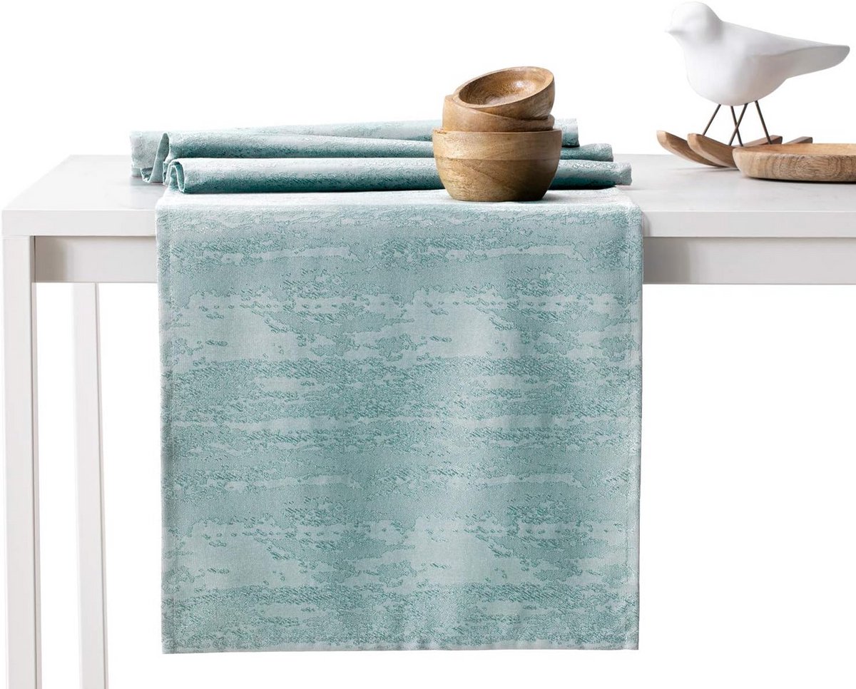 Waterafstotende Tafelloper met Lotus Effect, 30 x 80 cm, Bladeren Antraciet