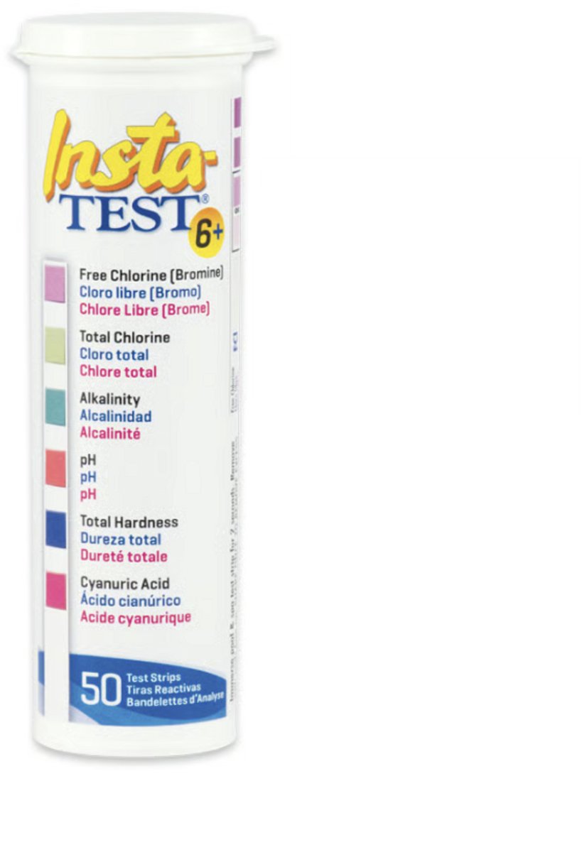 LaMotte Insta-TEST 6 Plus - Zwembad Spa Test strips for chlorine/bromine, total chlorine, alkalinity, pH, hardness and stabilizer