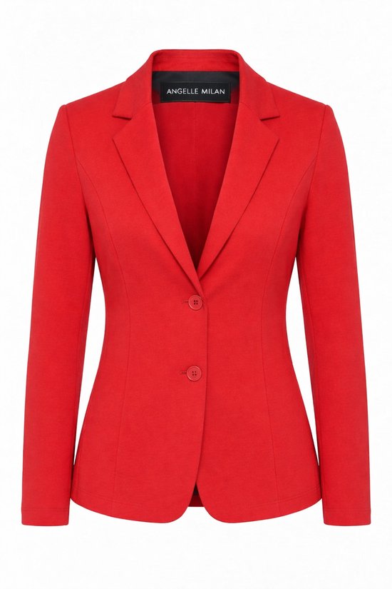 Angelle Milan - Vêtements de voyage pour femme - Veste rouge à 2 boutons - Respirante - Infroissable - Durable - En 5 tailles - Taille M