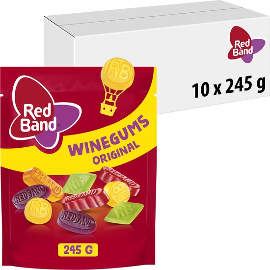 Red Band winegums original - snoep - winegums mix - 10x245g