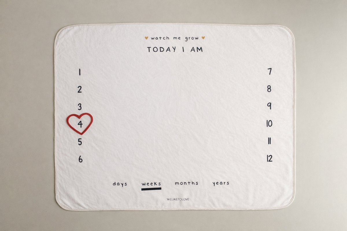 WeLikeToLove - Mijlpaaldeken - Kraamcadeau - Baby cadeau - Jongen & meisje - Babyshower - Geboortecadeau - 100x130 cm – foto 5