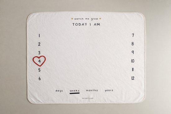 WeLikeToLove - Mijlpaaldeken Baby - Milestone Kleed - Fotodeken Baby - Kraamcadeau - Babyshower van WeLikeToLove — afbeelding 3