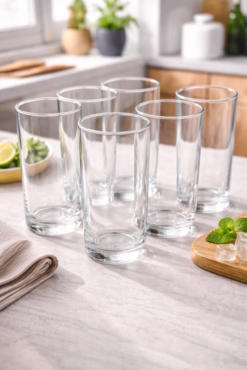 Longdrinkglazen Set van 6 – 290 ml – Transparant – Drinkglazen – Vaatwasserbestendig