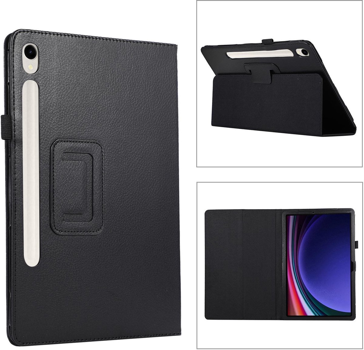 Mobigear Tablethoes geschikt voor Samsung Galaxy Tab S11 Hoes | Mobigear Classic Bookcase + Stylus Houder - Zwart