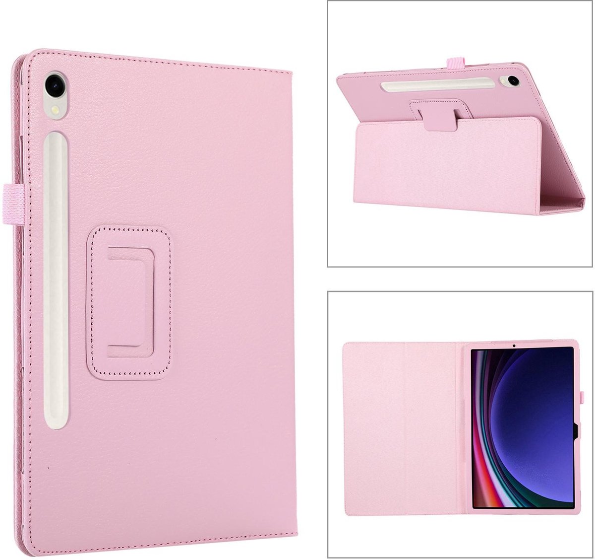 Mobigear Tablethoes geschikt voor Samsung Galaxy Tab S11 Hoes | Mobigear Classic Bookcase + Stylus Houder - Roze