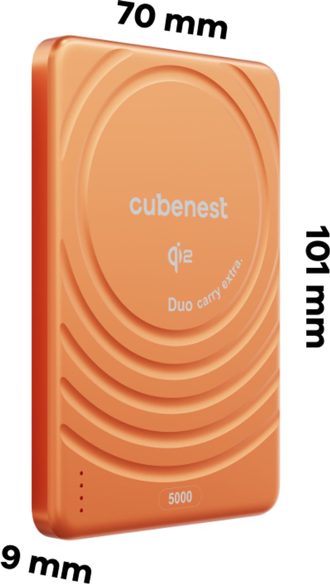 Cubenest Qi2 Draadloze Powerbank 5000 mAh voor MagSafe - afbeelding 2