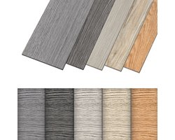 NAIZY PVC vloeren zelfklevende 18 stuks lijm tegels vinyl vloer Waterdichte anti-slip selecteerbare laminaat vloeren, voor keuken woonkamer badkamer (1817-9, 2.5㎡)