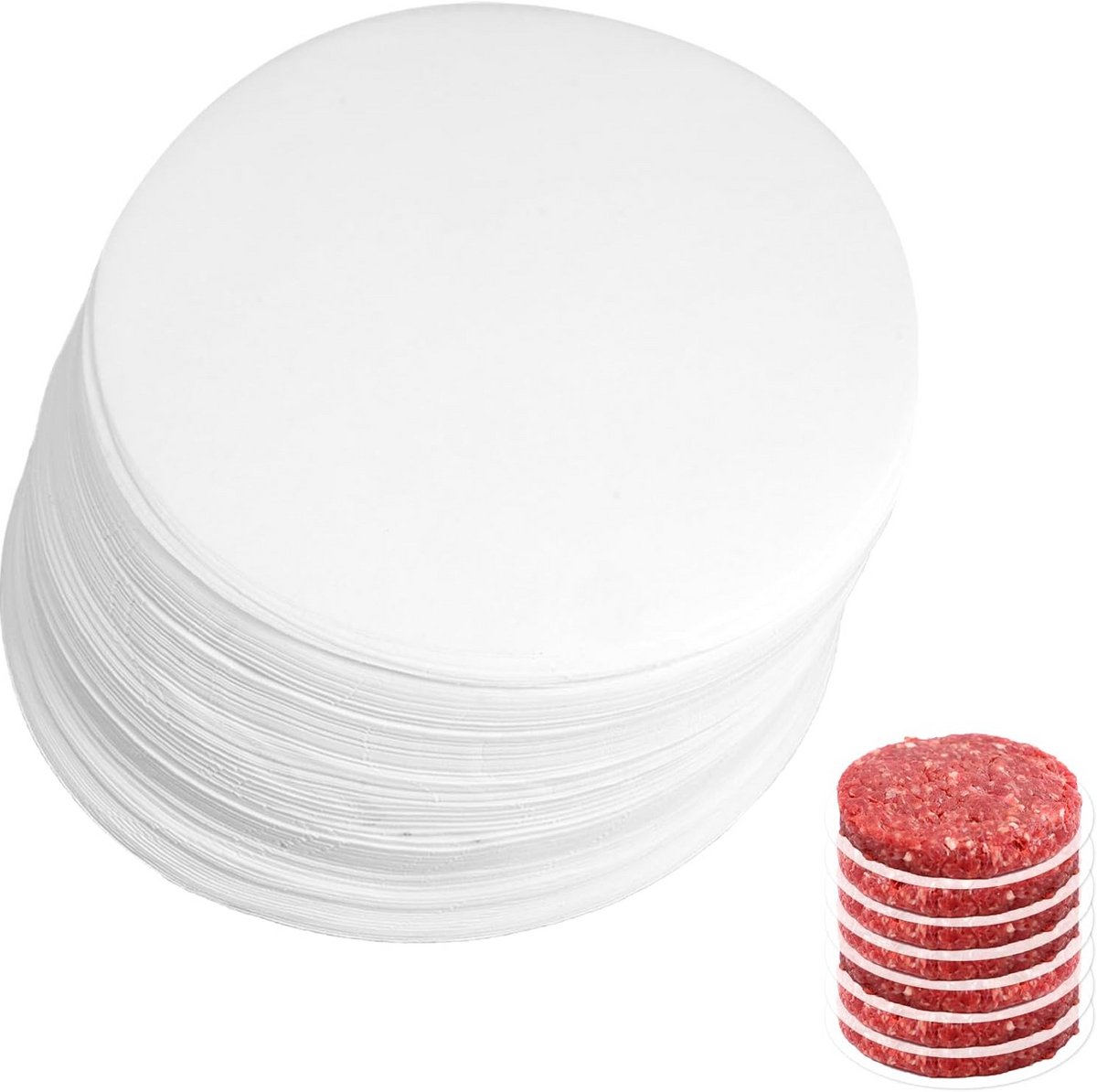11 cm Hamburgerpapier 500 Stuks - Niet Plakkerig Bakpapier voor Oven, Grill en Airfryer