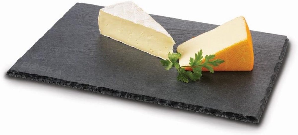 Serveerschaal natuursteen 33 cm zwart antislip voetjes vaatwasmachinebestendig