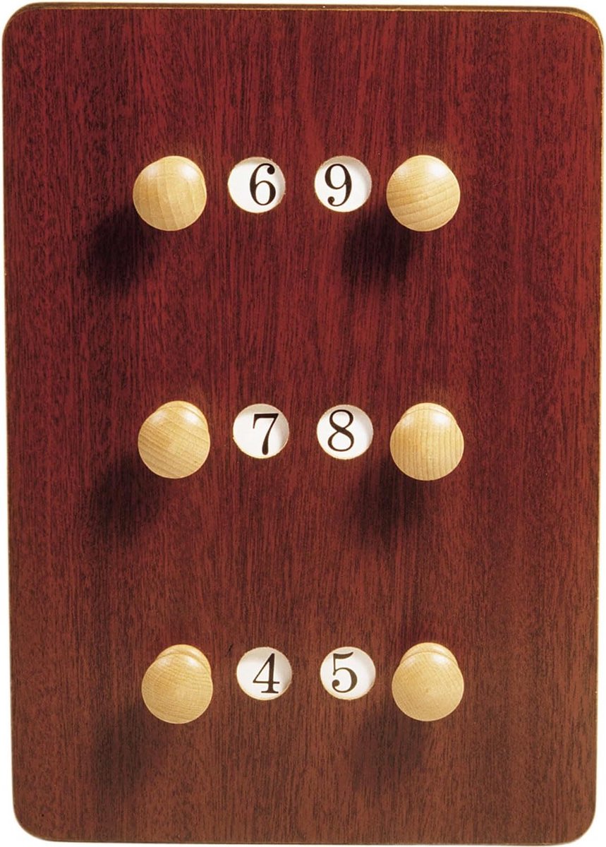Biljart scorebord carambole hout 24x35cm 3 spelers 99 punten