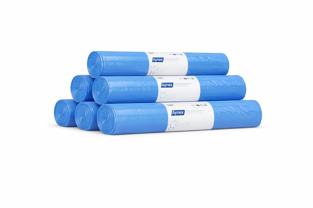 Hynex Vuilniszak 120 liter - 120 stuks - Afvalzakken - Gerecycled LDPE - 70x110 cm - set van 6 rollen x 20 stuks - Blauw
