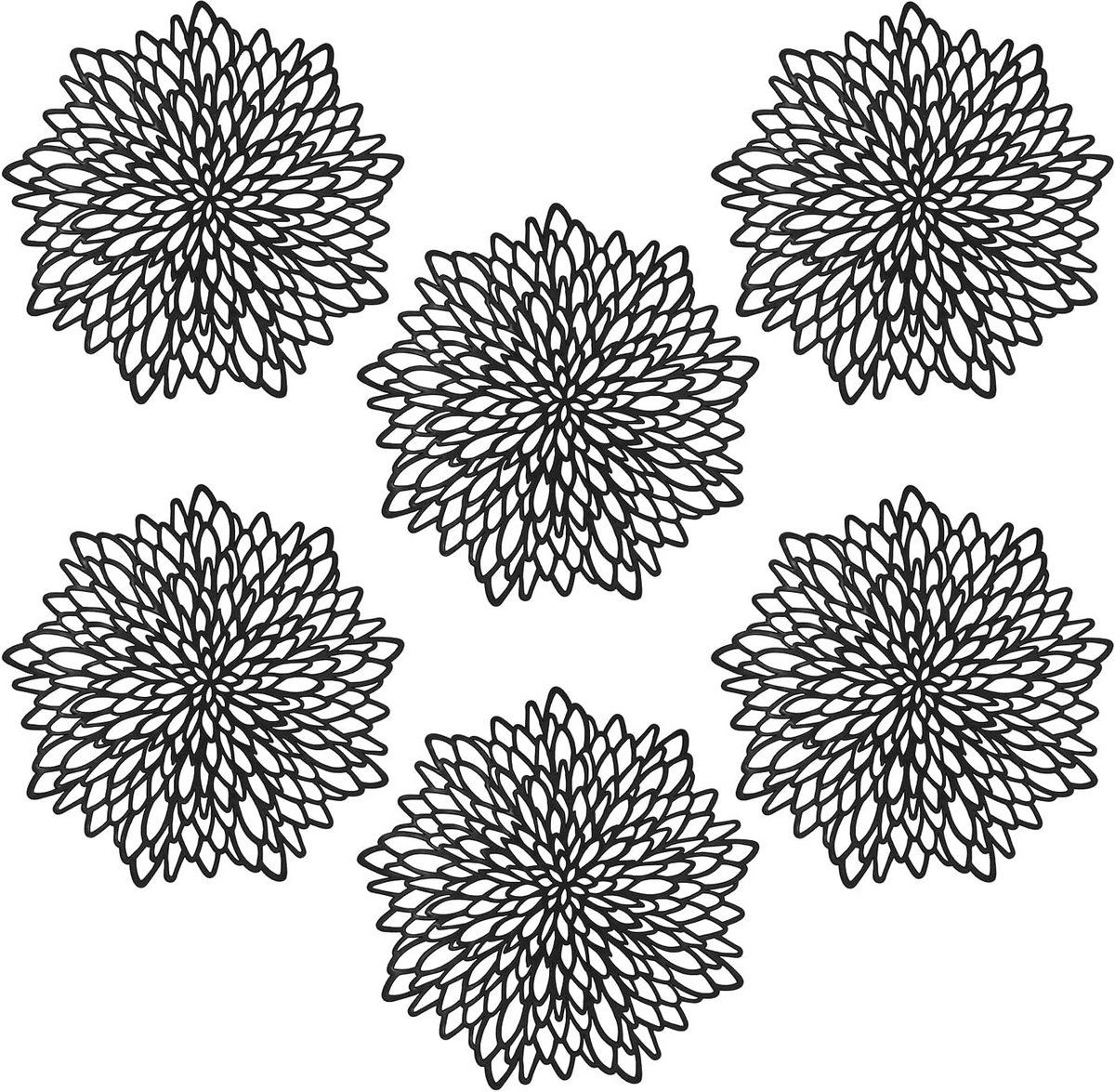 6 Ronde PVC Placemats Ø38 cm - Afwasbaar en Decoratief voor Kerst, Keuken en Feest