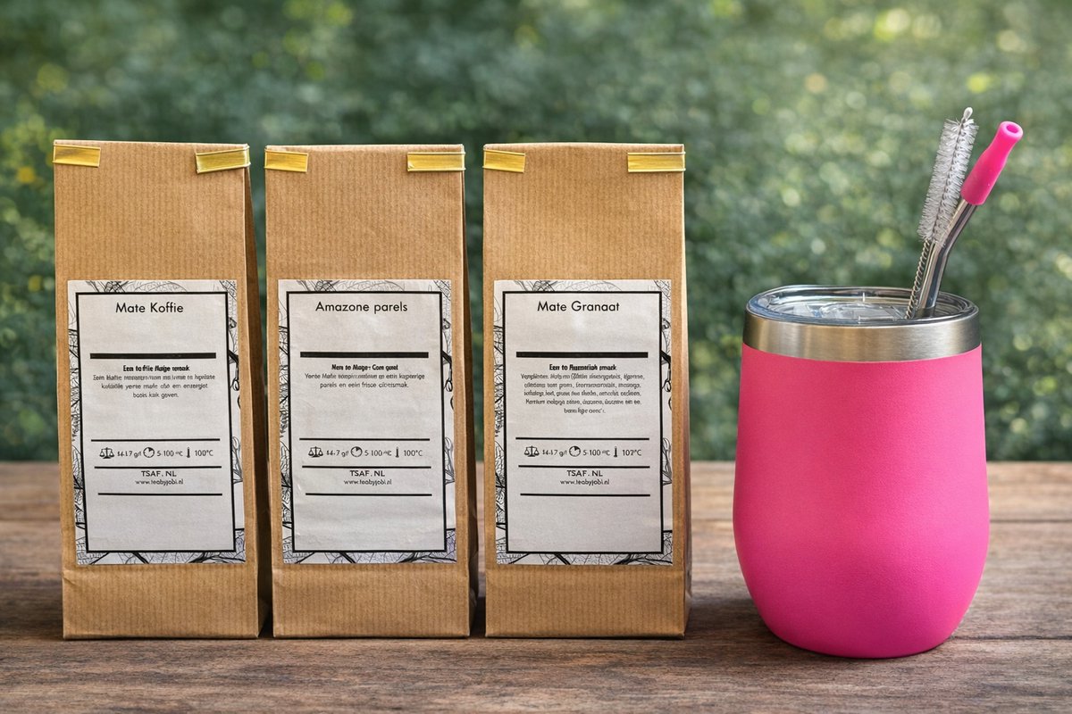 Maté Classic starterspakket, compleet met populaire Kalebas, Bombilla en drie smaken heerlijke Maté