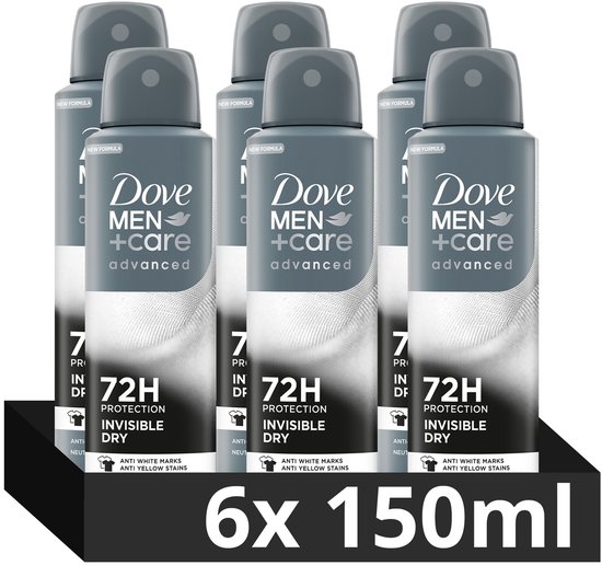 Dove Men+Care - Anti-Transpirant Deodorant Spray - Advanced - Invisible Dry - 6 x 150 ml