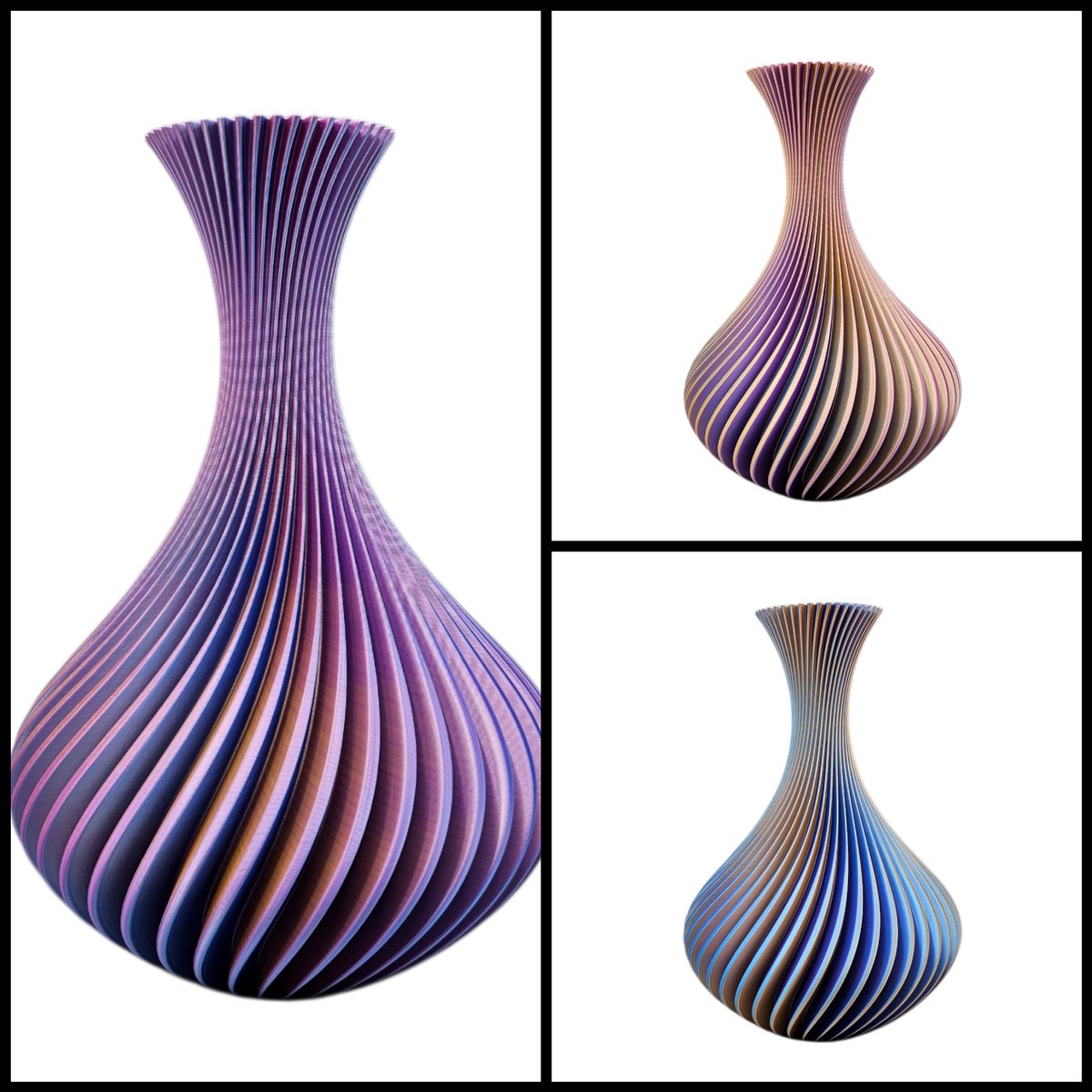Layerzz Vaas Flux - voor droog en of zijdebloemen - huisdecoratie - kleurveranderend - 22 CM - Moonlight Moonlight - lila - lichtblauw - zilver
