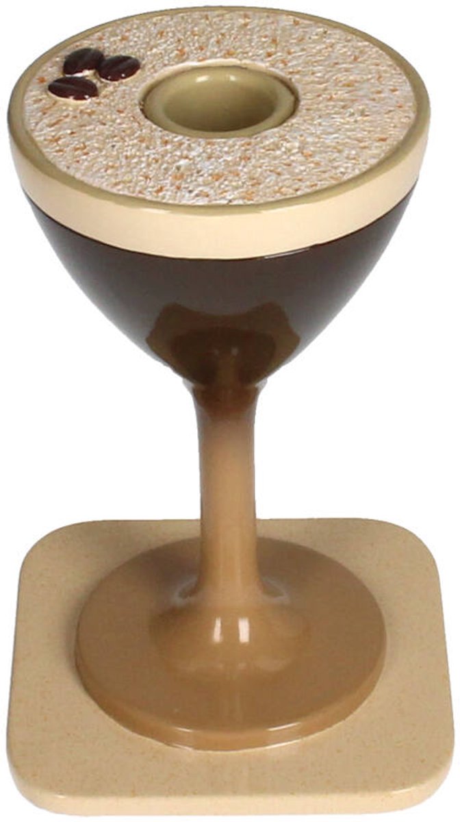 HD Collection Kandelaar Espresso Martini Bruin Polyresin 10x10x15cm