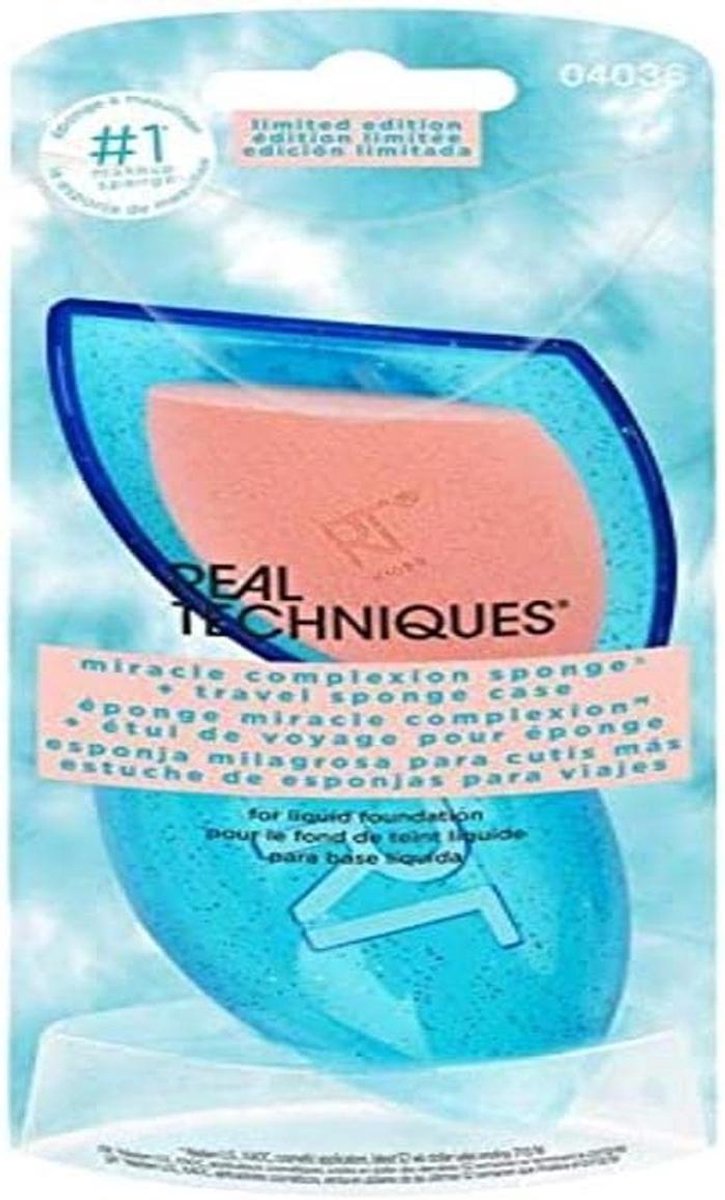 Make-up spons voor een egale teint en reinigingshouder