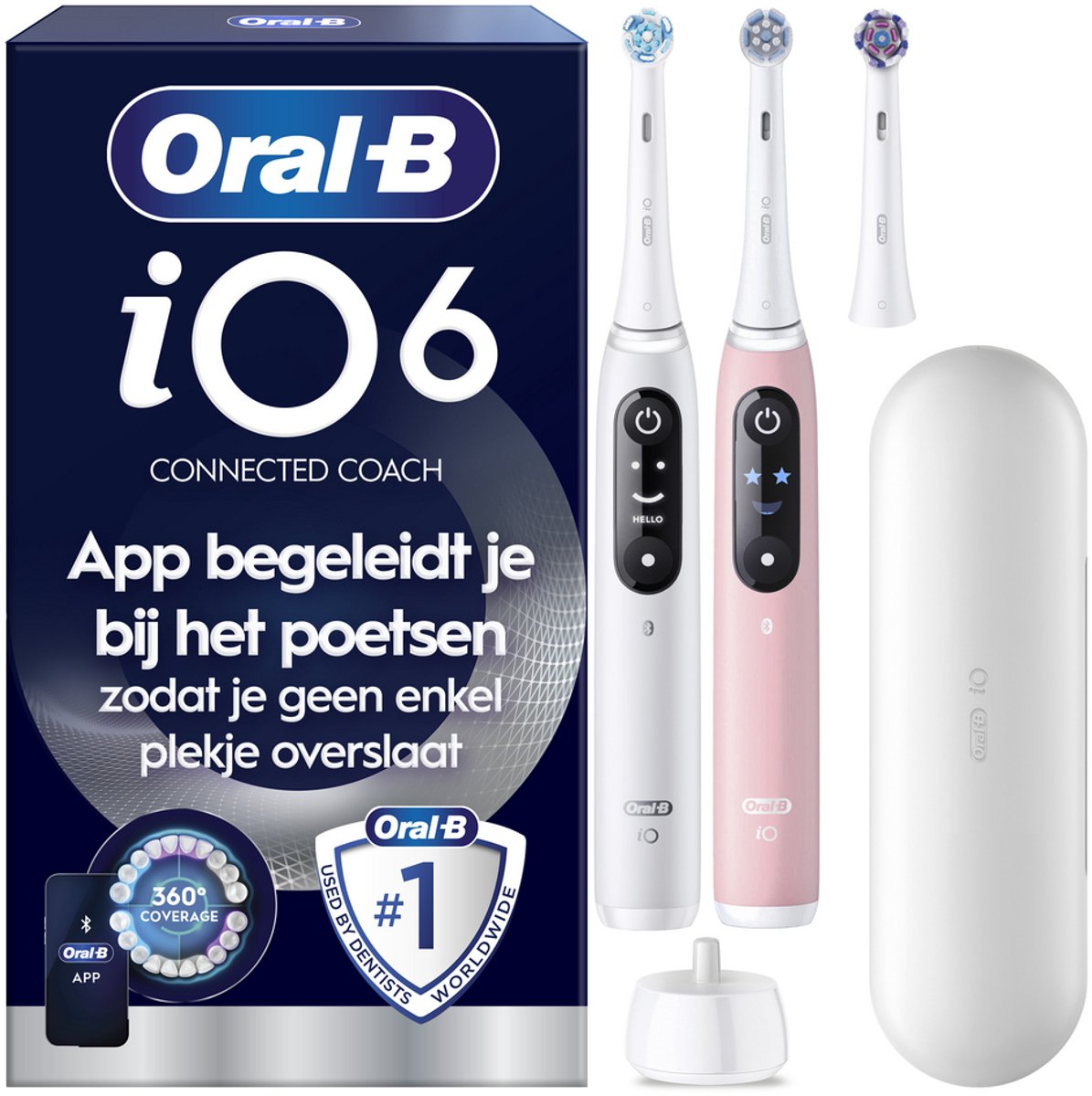 Oral-B iO 6 Elektrische Tandenborstel Duo - Wit & Roze - Procter & Gamble - €239,00