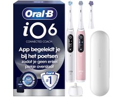 Oral-B iO 6 Elektrische Tandenborstel Duo - Wit & Roze - 1 set