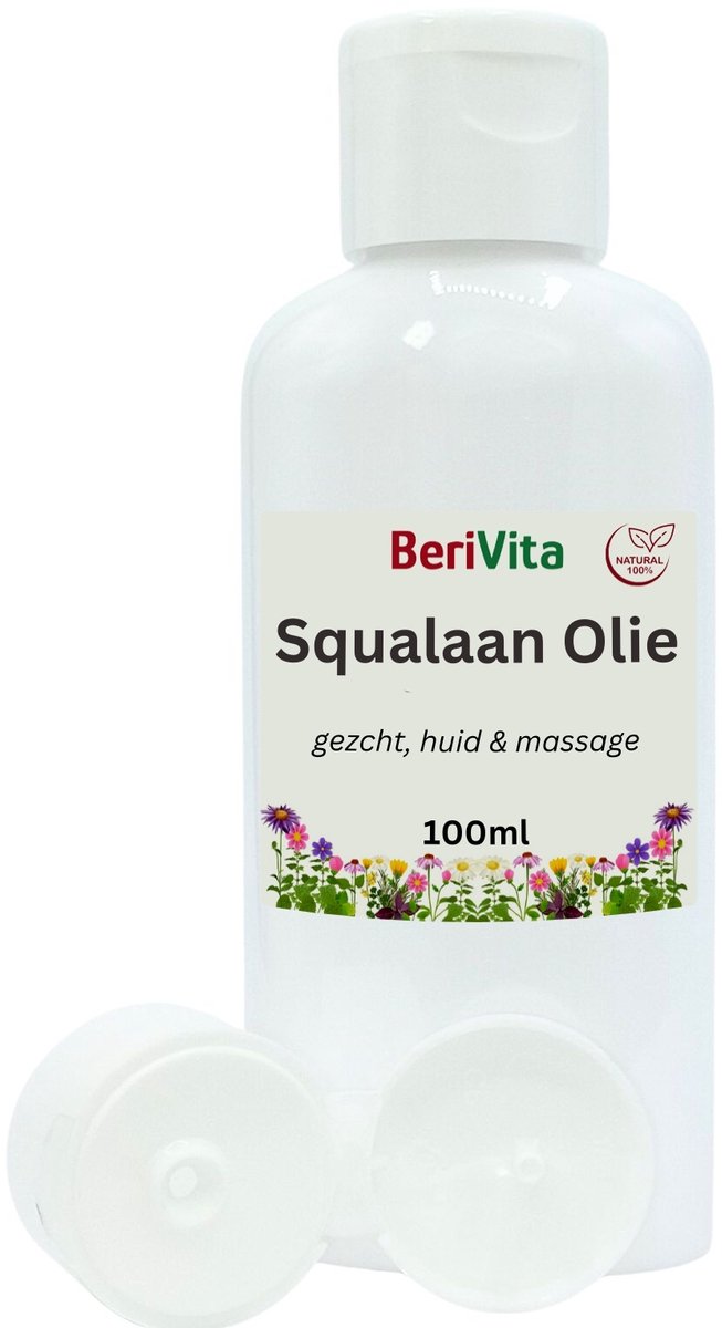 Squalaan Olie 100ml Flacon - Huidolie uit Olijven - 100% Plantaardig - Squalane Oil