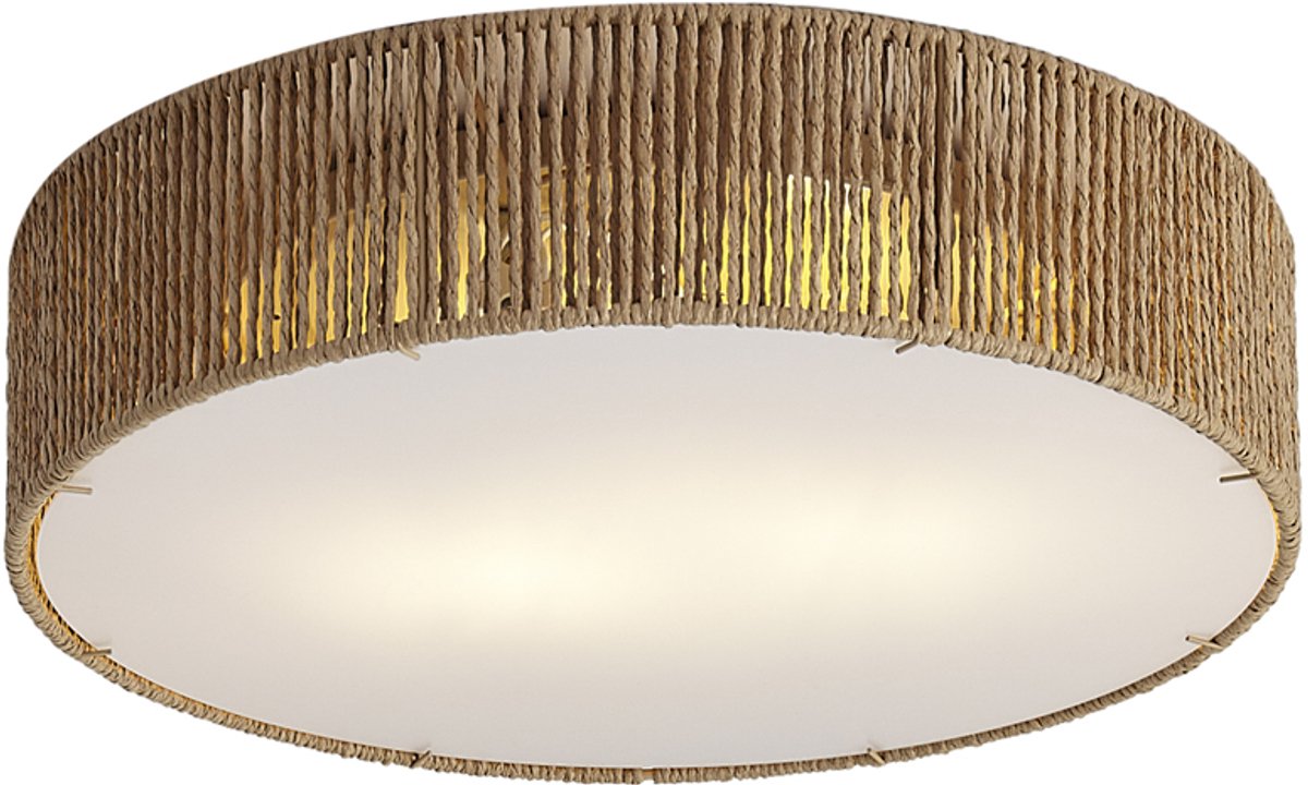 QAZQA luz - Japandi Plafondlamp - 2 lichts - Ø 38 cm - Naturel - Woonkamer | Slaapkamer