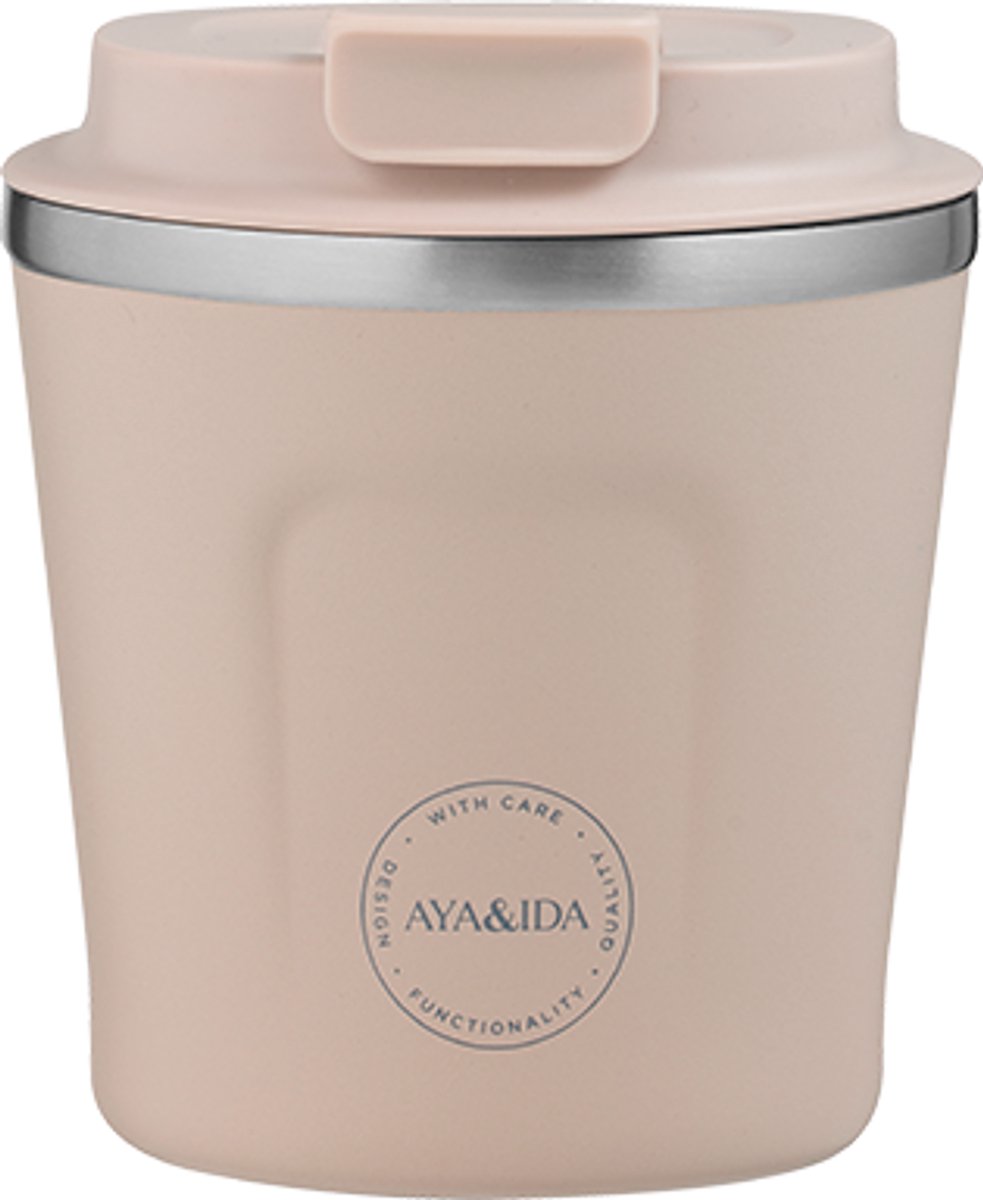 AYA&IDA - CUP2GO - koffiebeker - coffee to go - reisbeker - meenemen - 240ml - Cream Beige NIEUW