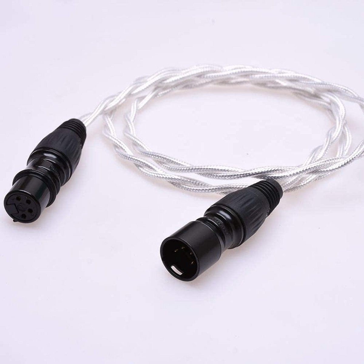 4-Pin XLR-balansverlengkabel 1M - zilveren afgeschermde audioadapter