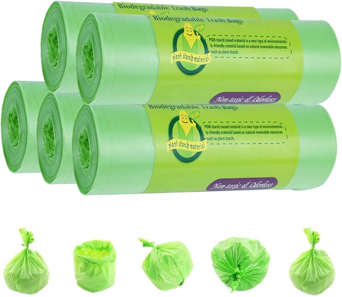 Biologisch afbreekbare toiletzakken 100 stuks - zwart, extra dik, waterdicht voor camping- en draagbare toiletten
