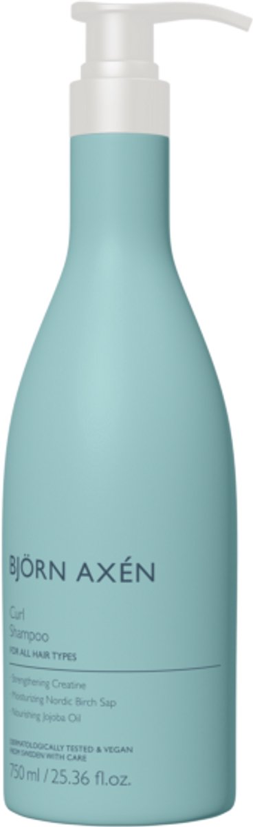 Björn Axén Curl Shampoo 750ml – Verzorgende Krulshampoo Voor Gedefinieerde & Pluisvrije Krullen – Hydraterende Shampoo Voor Krullend & Golvend Haar – Salonformaat – Vegan – Zachte Reiniging Met Natuurlijke Glans & Elasticiteit