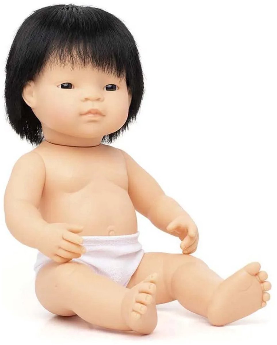 MINILAND Pop - Pop Aziatische Jongen 38Cm - Met Vanillegeur - 10 Maanden