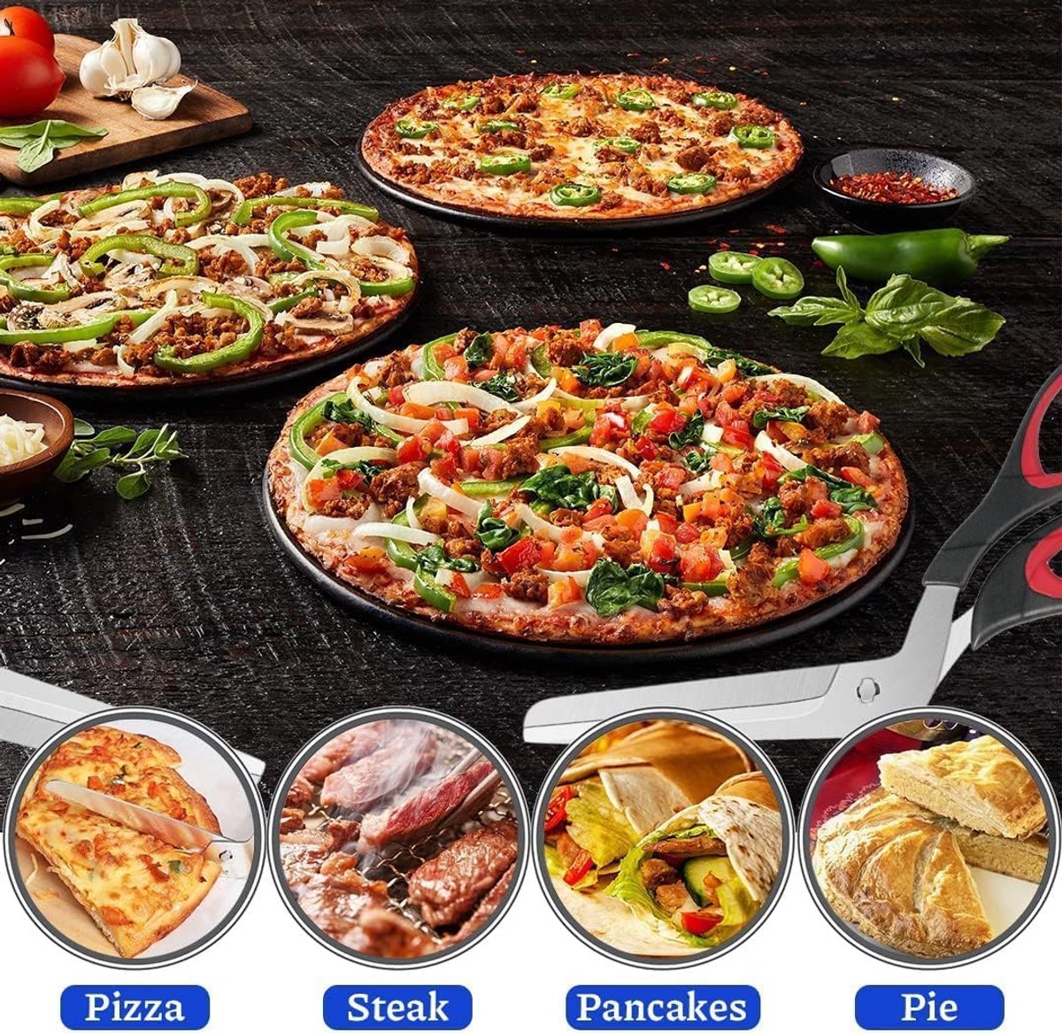 Stunq® Pizzaschaar 27 cm – Professionele Pizza Snijder van RVS – Extra Scherp – Veilig & Ergonomisch – Vaatwasmachinebestendig – Multifunctionele Keukenschaar