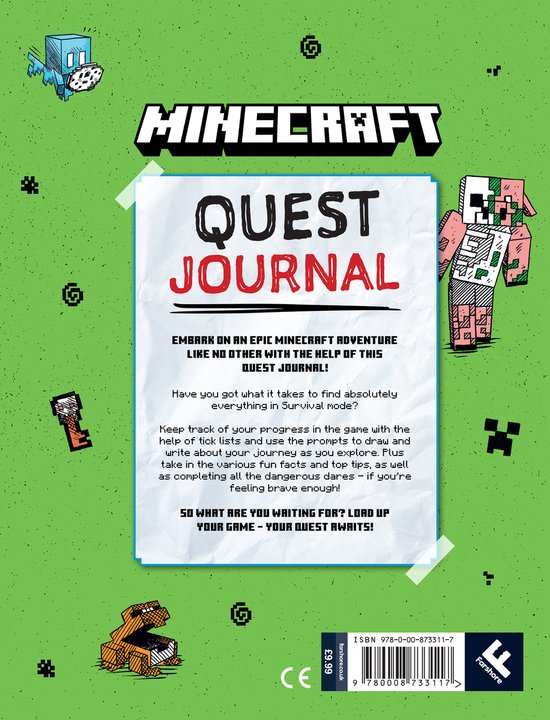 Minecraft Journal Model Minecraft Quest Journal | 9780008733117 | Boeken | bol